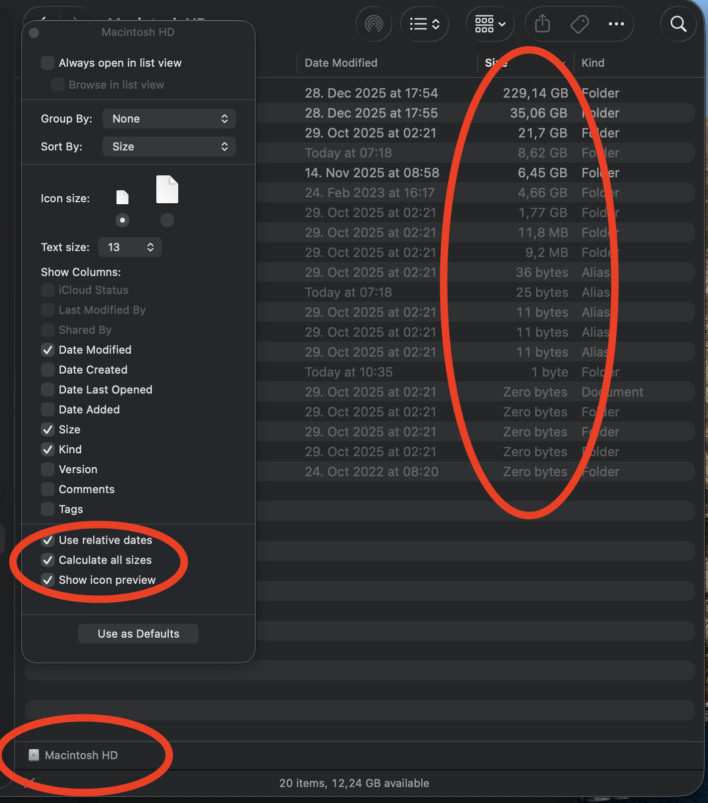 Difference between free disk and used space